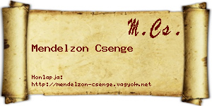 Mendelzon Csenge névjegykártya